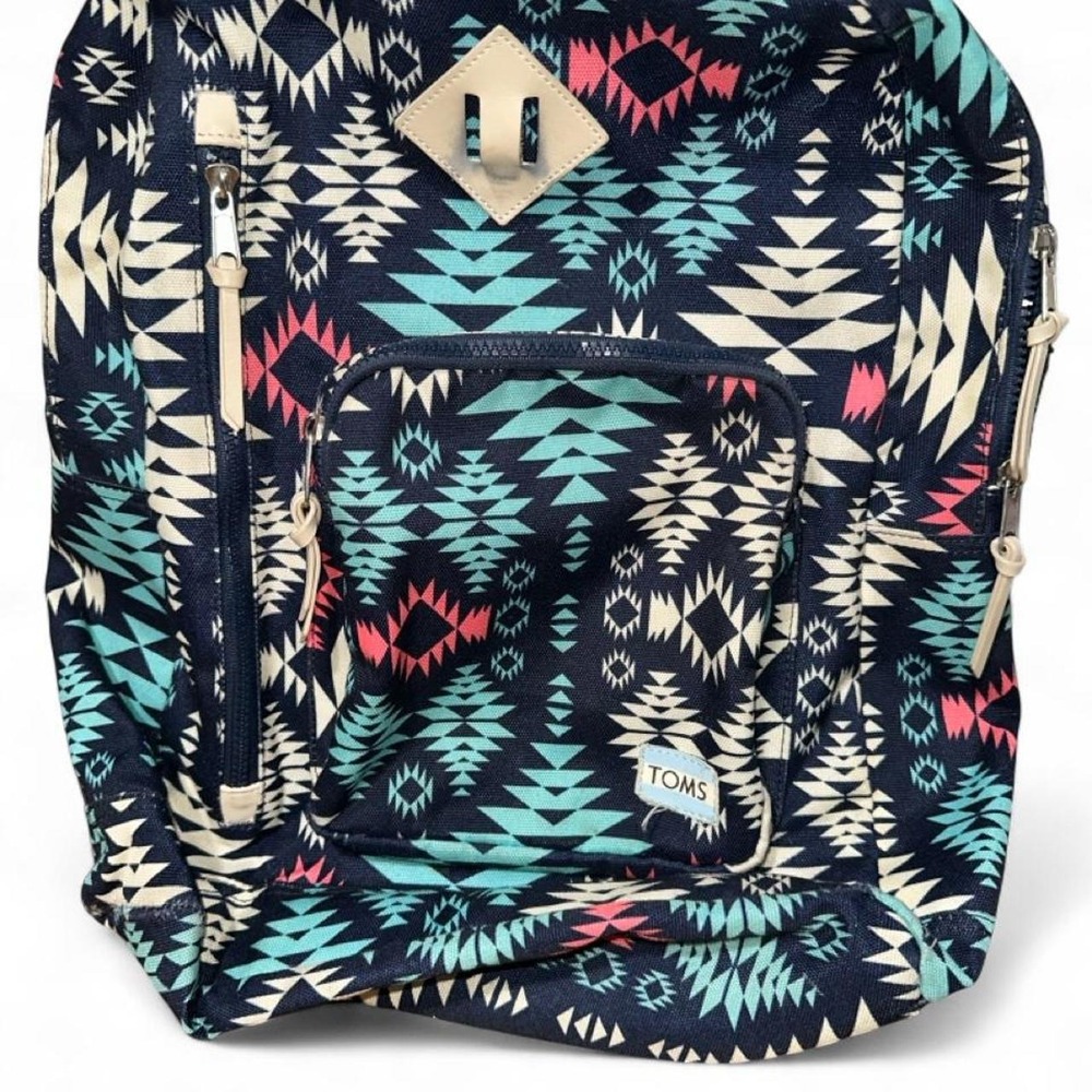 TOMS backpack with geometric tribal pattern